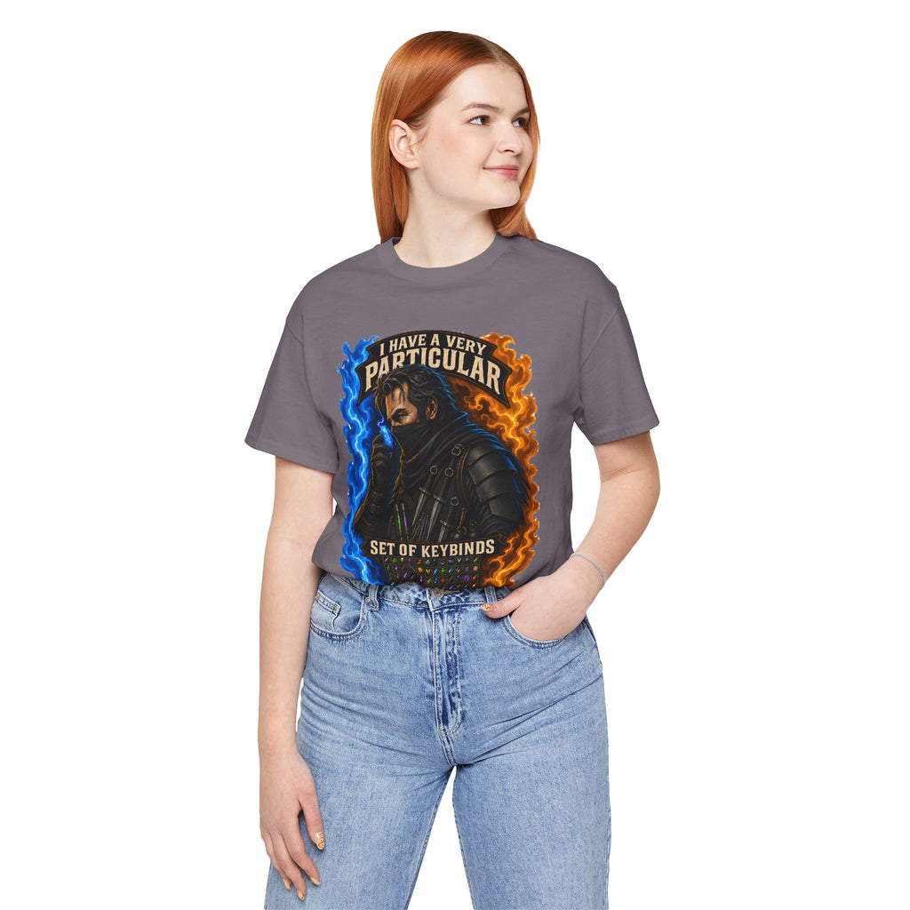 Particular Set of Keybinds Rogue graphic T-shirt product mockup