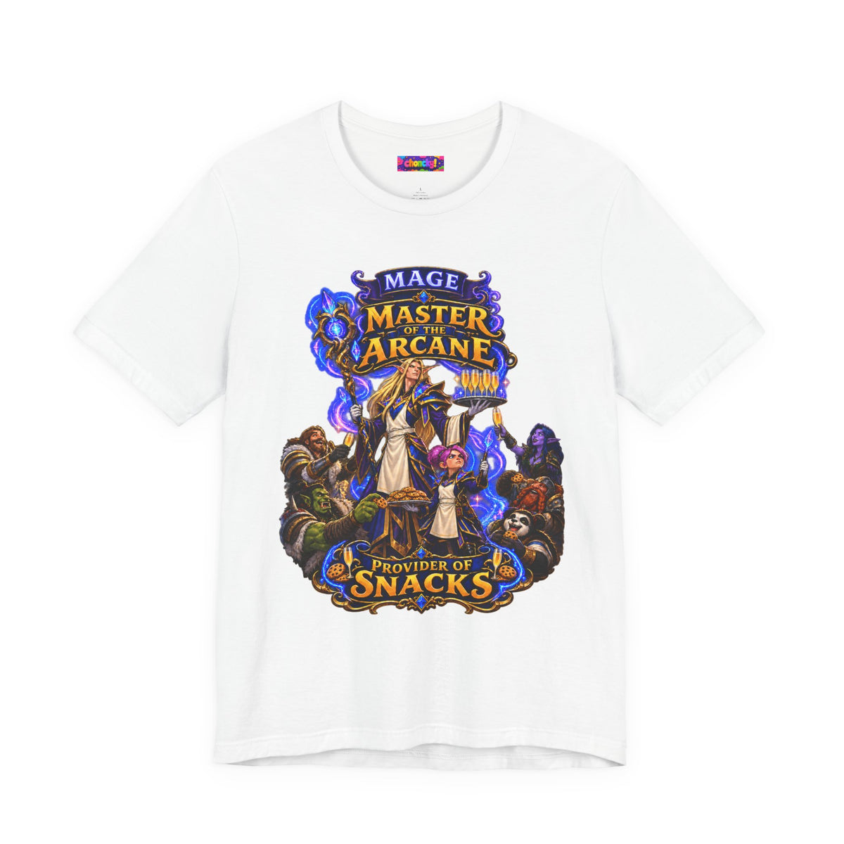 Master of the Arcane: Provider of Snacks graphic T-shirt, front product view