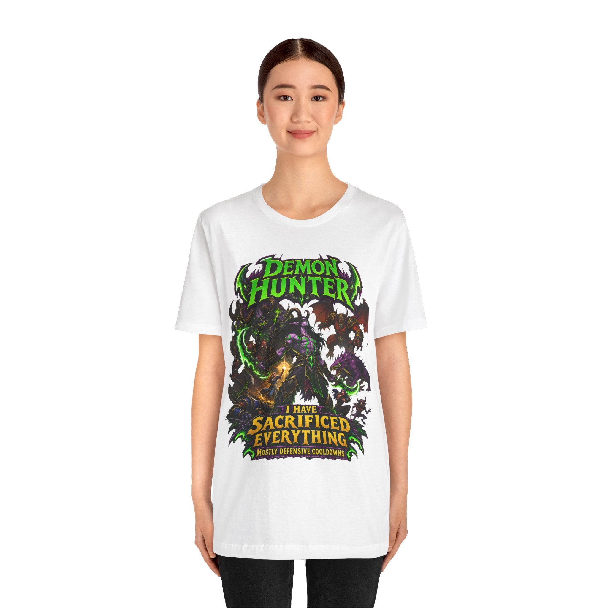 Sacrificed Everything Demon Hunter graphic T-shirt product mockup