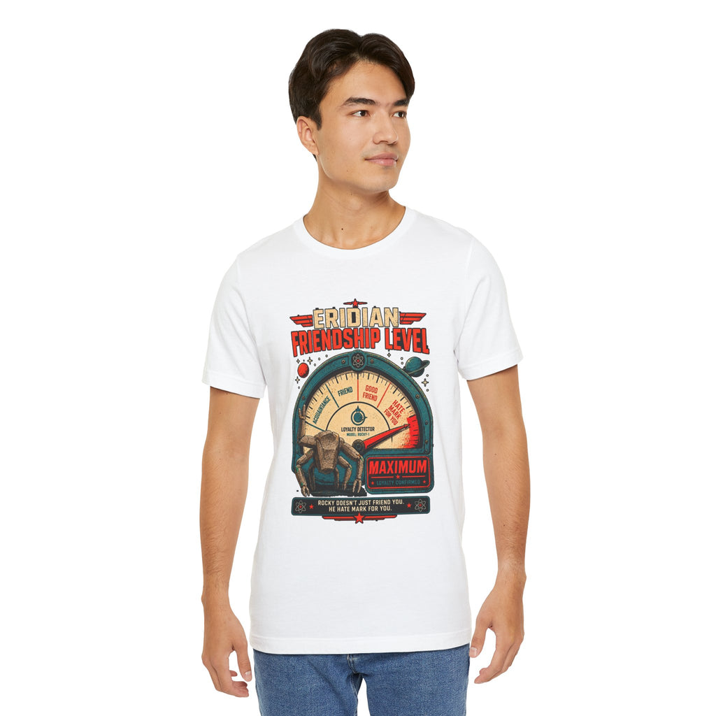 Eridian Friendship Level: Maximum graphic T-shirt product mockup