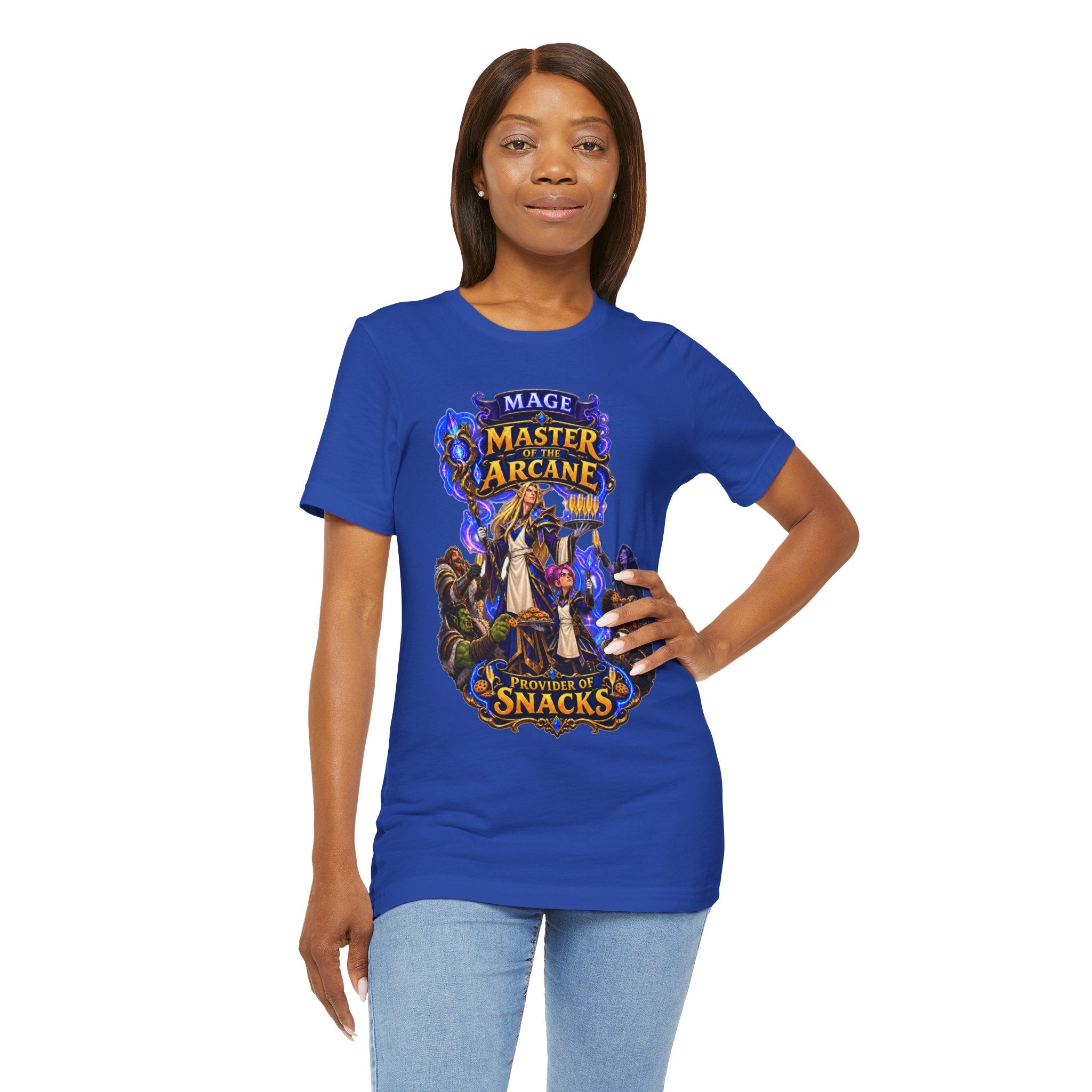 Master of the Arcane: Provider of Snacks graphic T-shirt product mockup