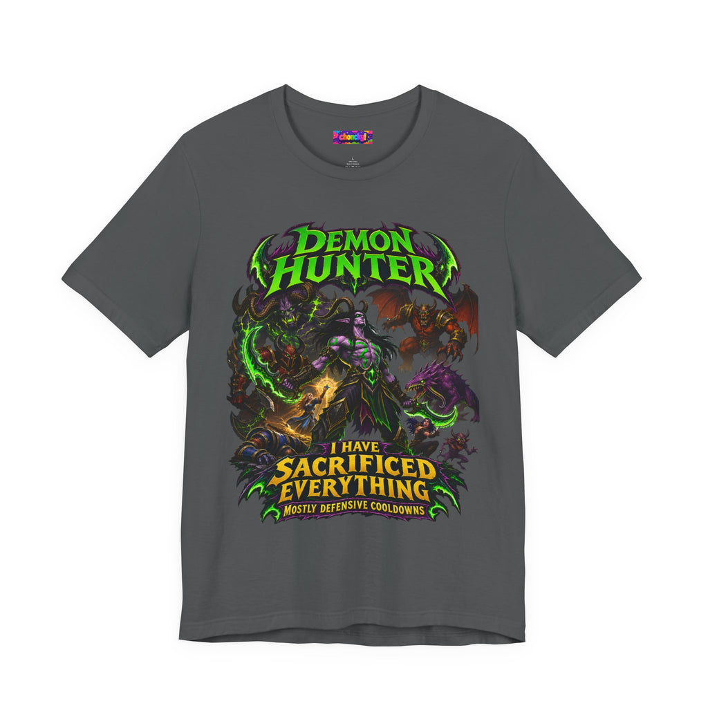 Sacrificed Everything Demon Hunter graphic T-shirt, front product view