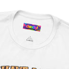 I Have a Plan Barrelmancer fantasy RPG graphic T-shirt, close-up of the Choncky neck label.