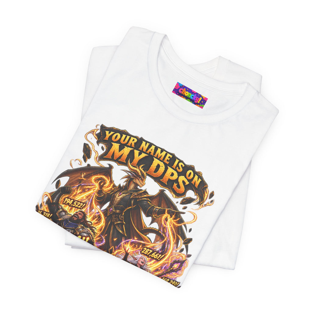 Your Name Is on My DPS Evoker graphic T-shirt product mockup