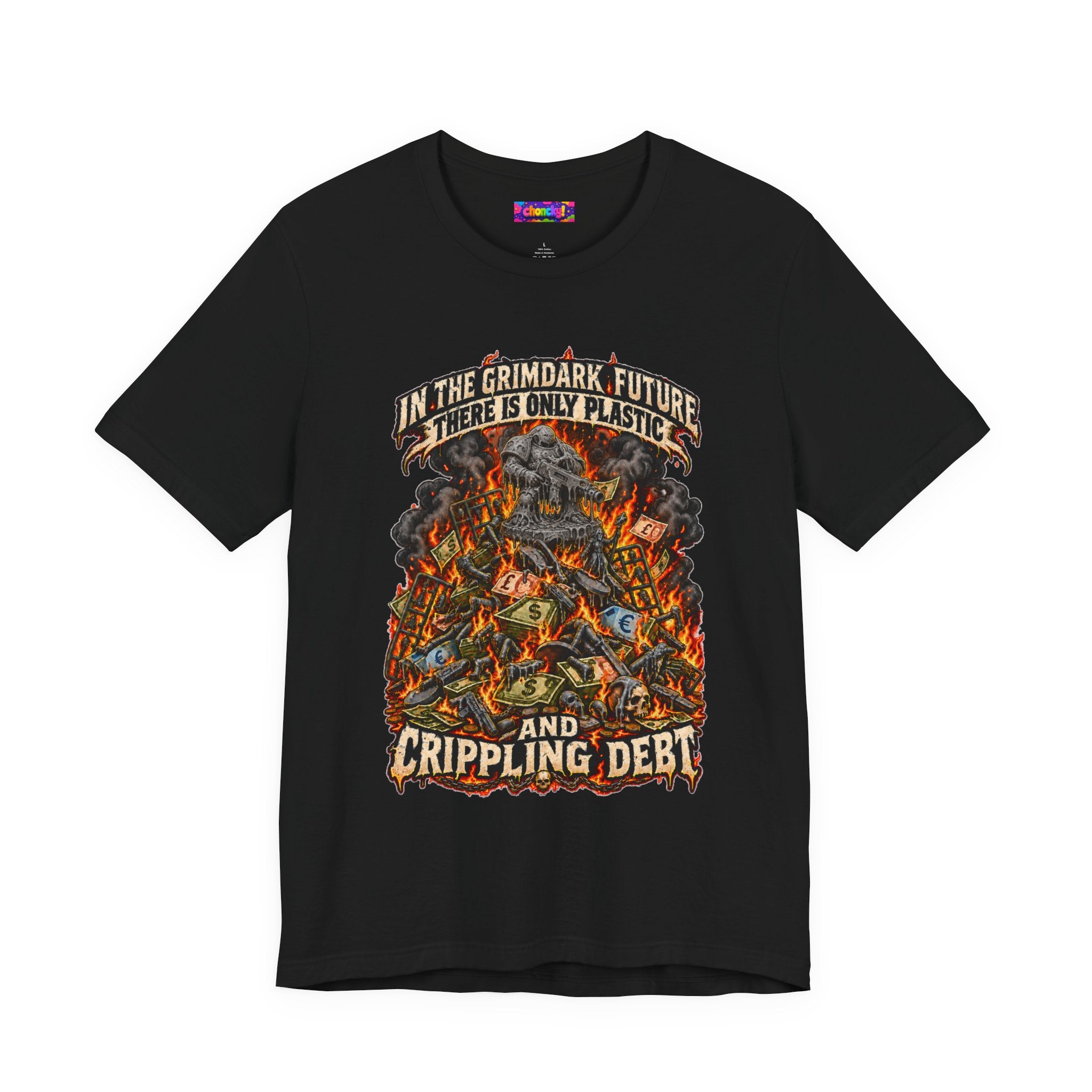 Only Plastic & Crippling Debt graphic T-shirt, front product view
