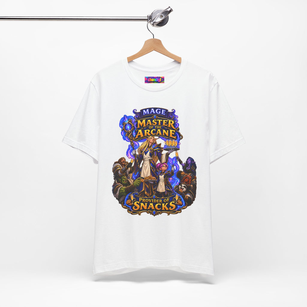 Master of the Arcane: Provider of Snacks graphic T-shirt product mockup