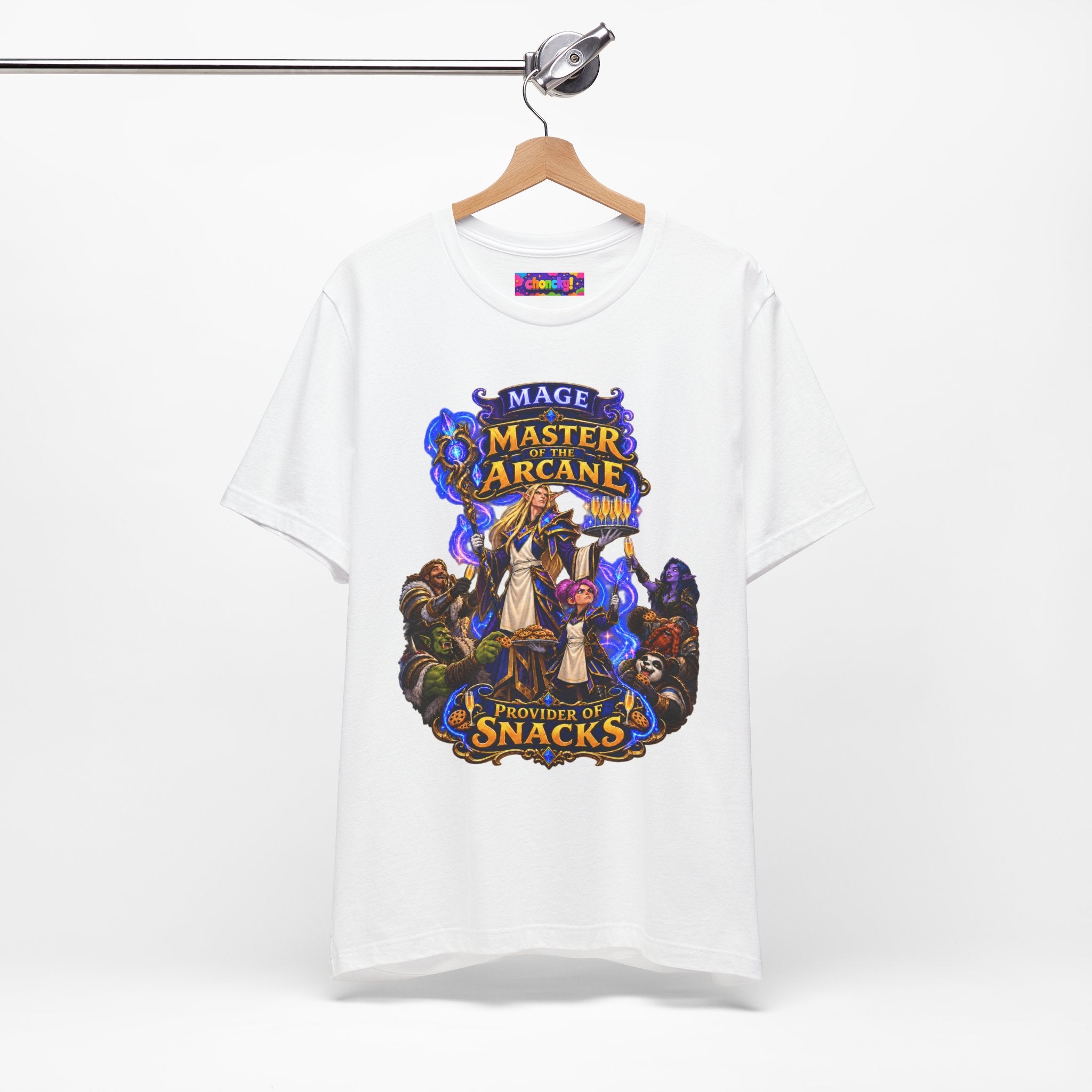 Master of the Arcane: Provider of Snacks graphic T-shirt product mockup