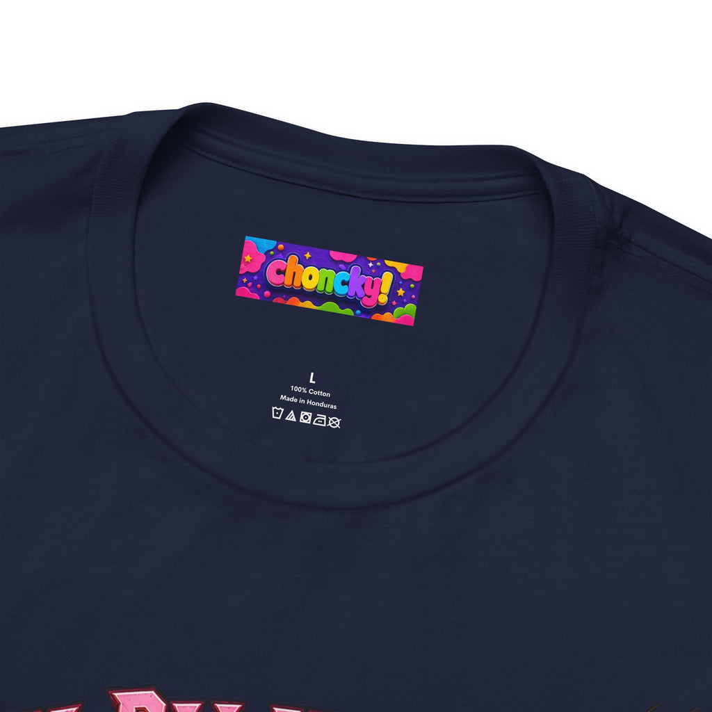 Real Paladins Know Bubble Is a DPS Cooldown gaming T-shirt, close-up of the Choncky neck label.