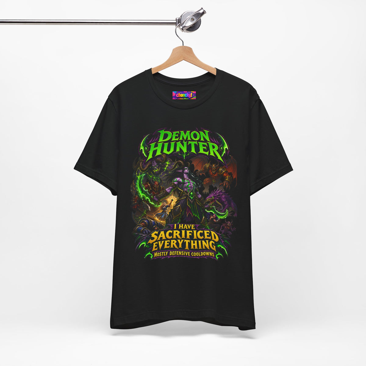 Sacrificed Everything Demon Hunter graphic T-shirt product mockup