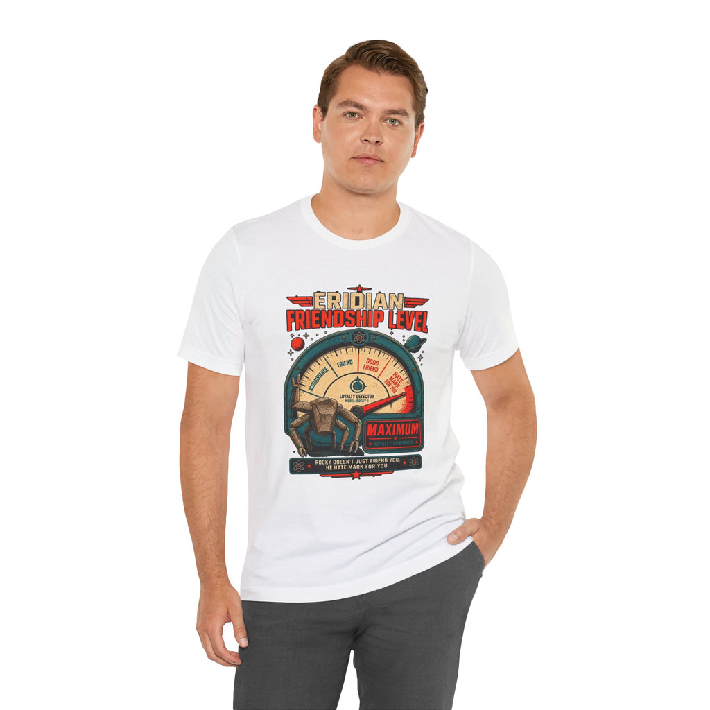 Eridian Friendship Level: Maximum graphic T-shirt product mockup