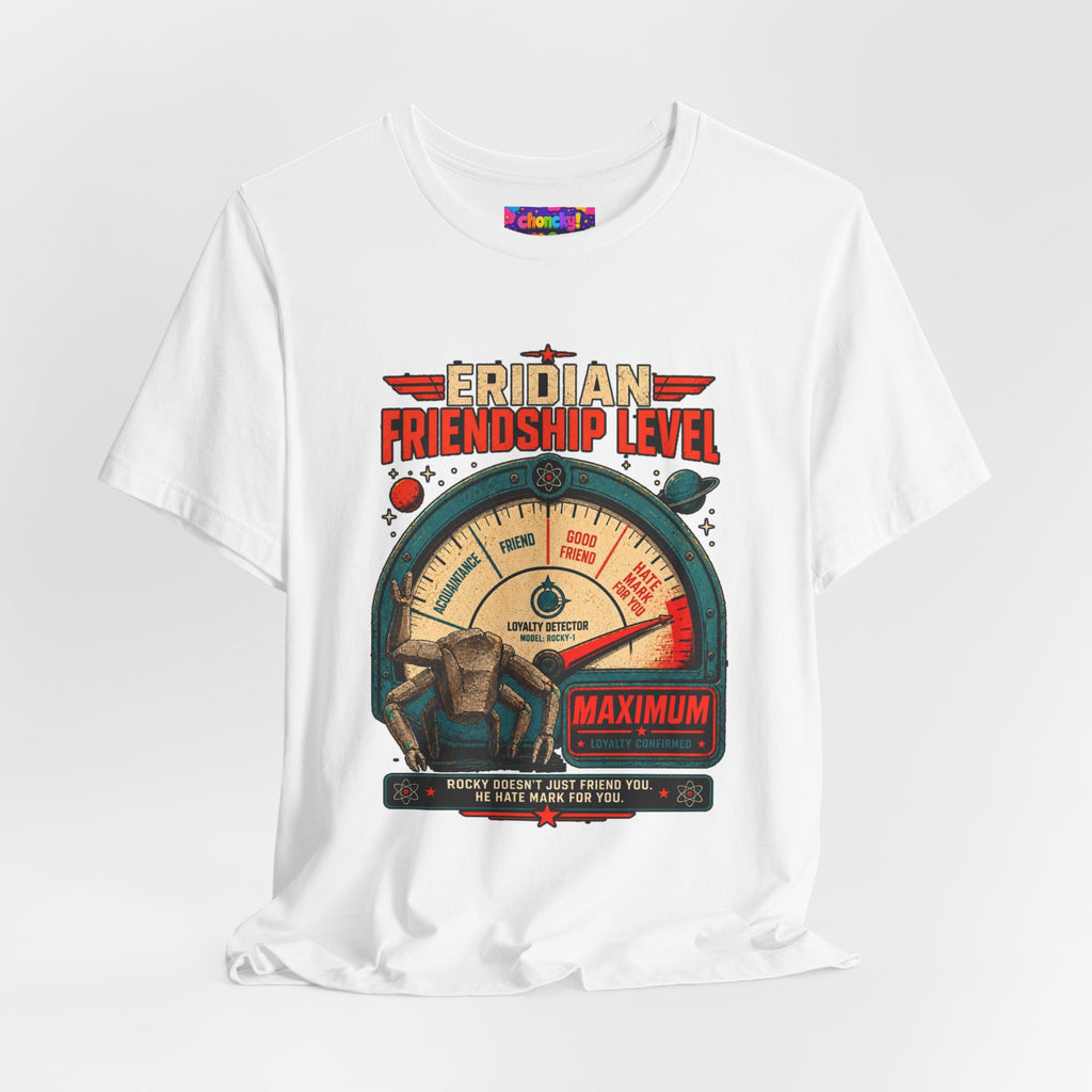 Eridian Friendship Level: Maximum graphic T-shirt product mockup