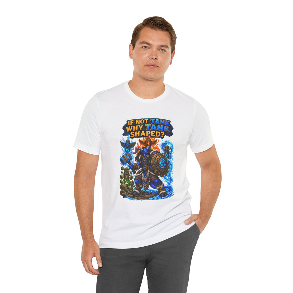 Tank Shaped Shaman graphic T-shirt product mockup