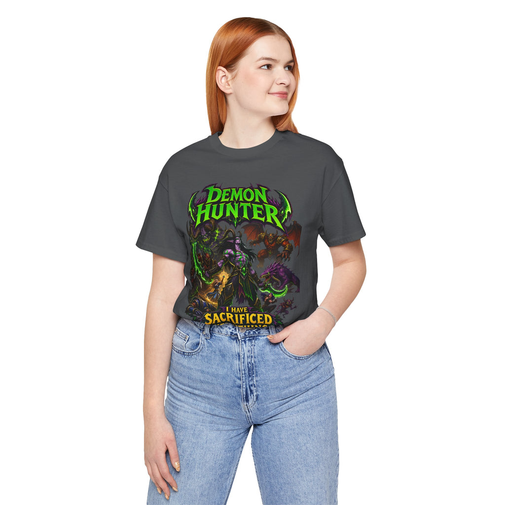 Sacrificed Everything Demon Hunter graphic T-shirt product mockup