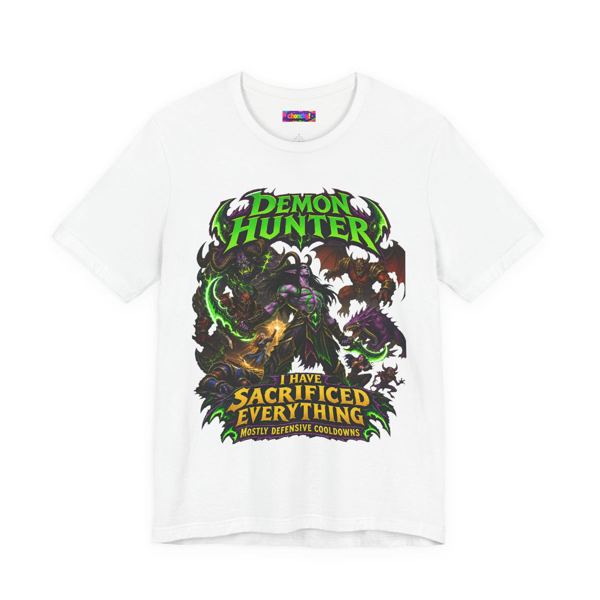 Sacrificed Everything Demon Hunter graphic T-shirt product mockup
