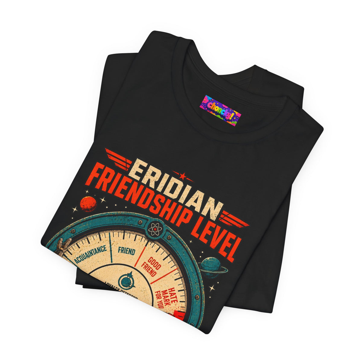 Eridian Friendship Level: Maximum graphic T-shirt product mockup