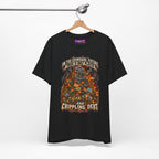 Only Plastic & Crippling Debt graphic T-shirt product mockup