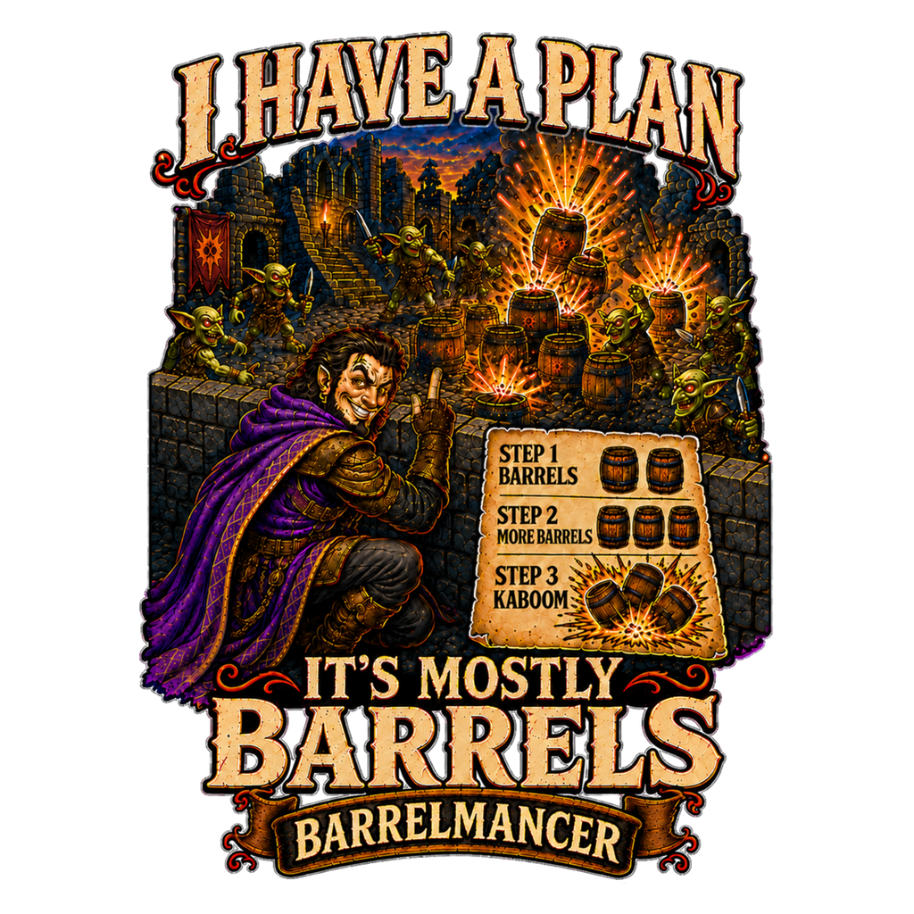 Barrelmancer T-shirt design artwork