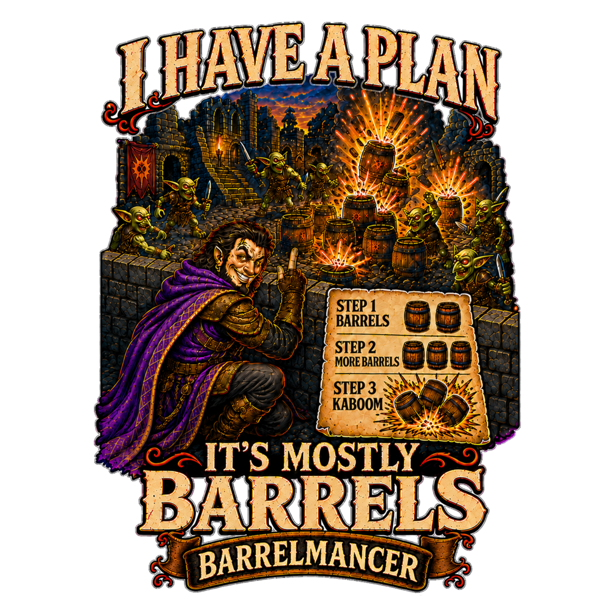 Barrelmancer T-shirt design artwork