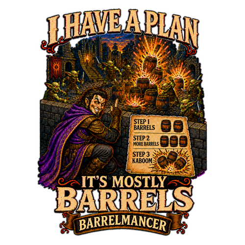 Barrelmancer T-shirt design artwork