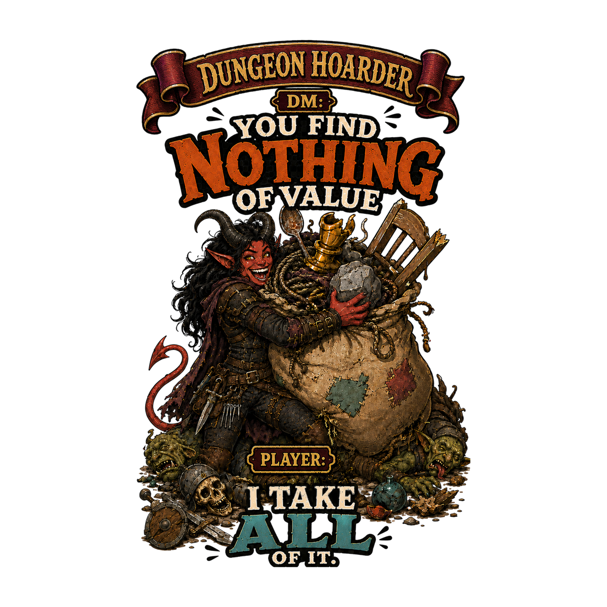 Dungeon Hoarder T-shirt design artwork