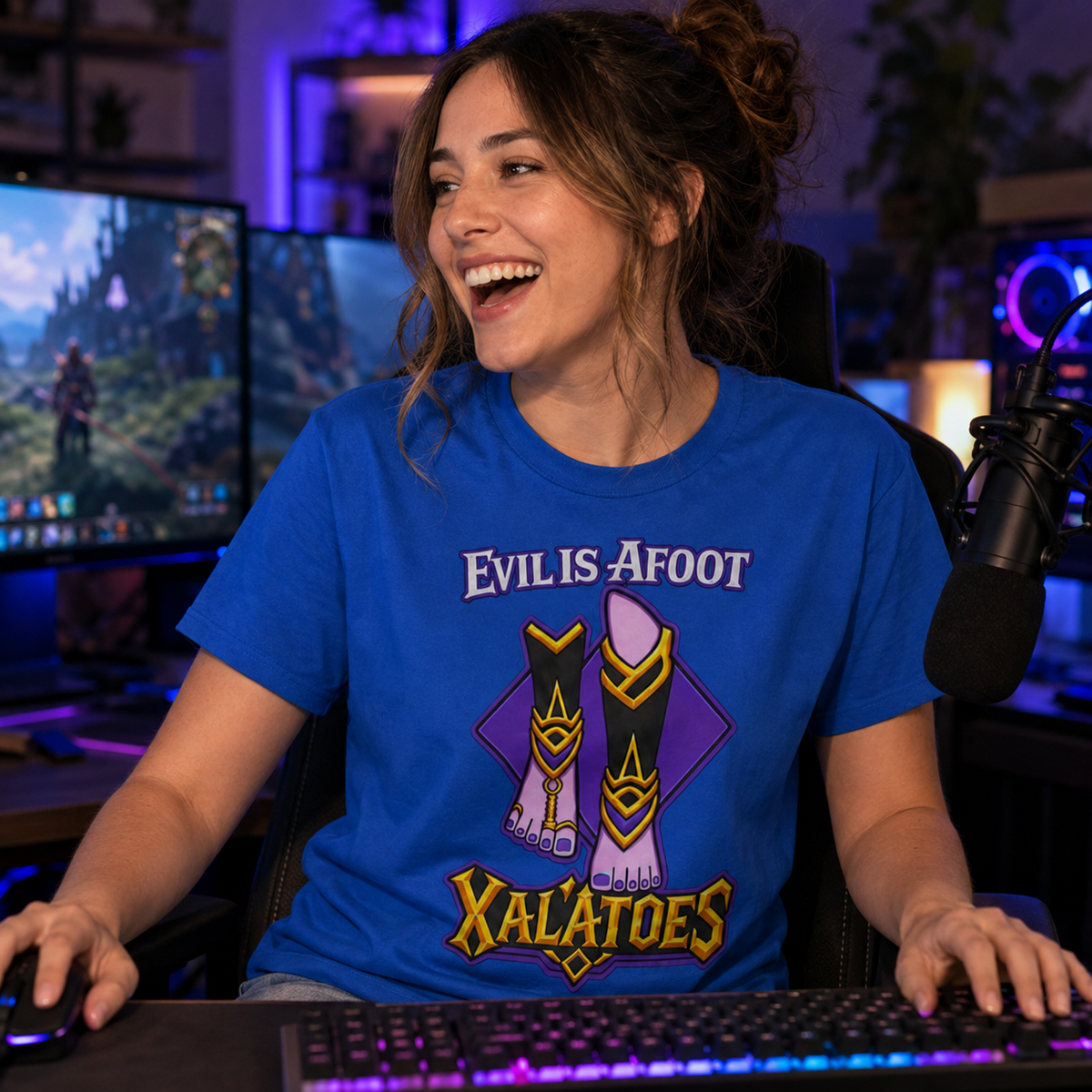 Evil is Afoot Xalatoes T-shirt | Fantasy Feet Character Graphic