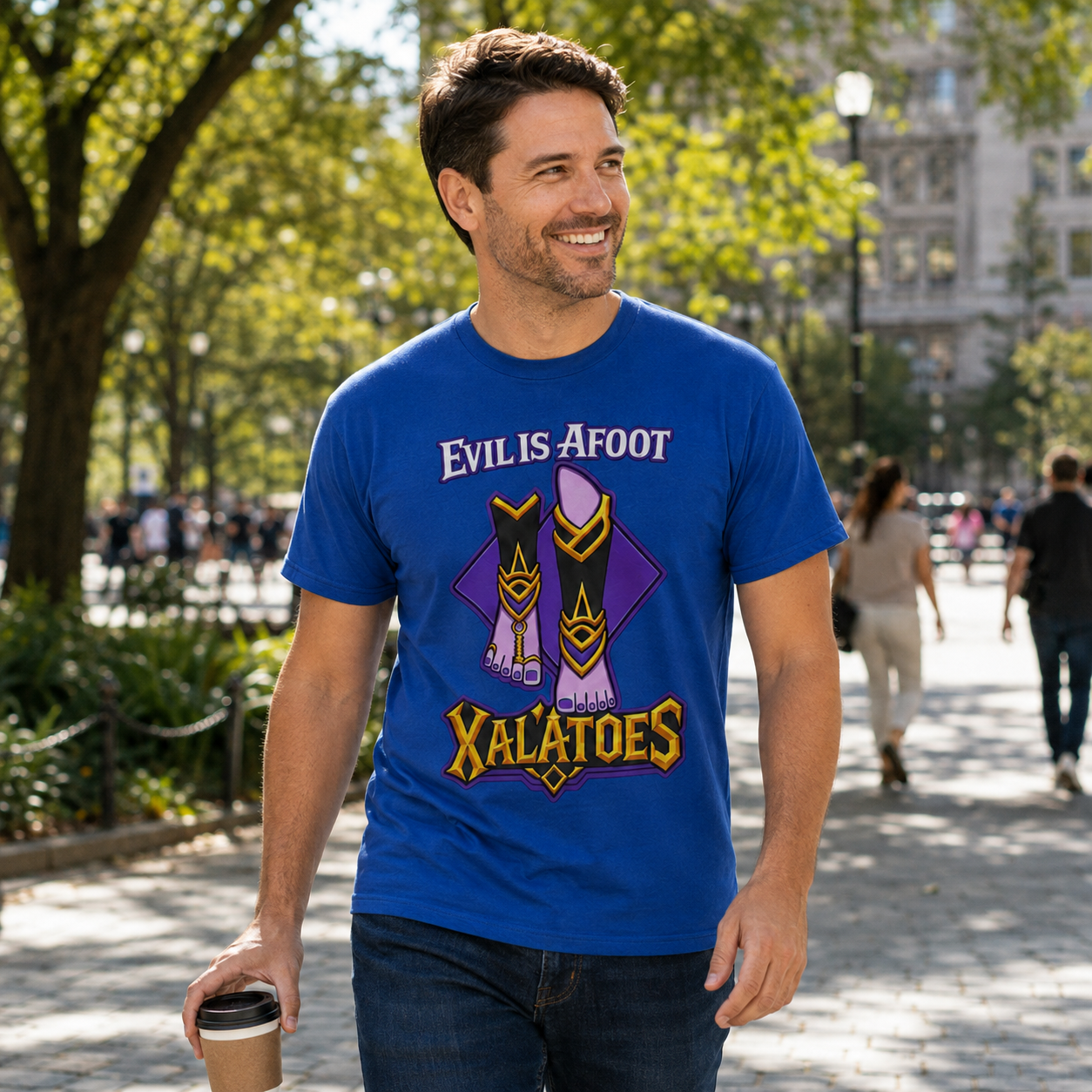 Evil is Afoot Xalatoes T-shirt | Fantasy Feet Character Graphic