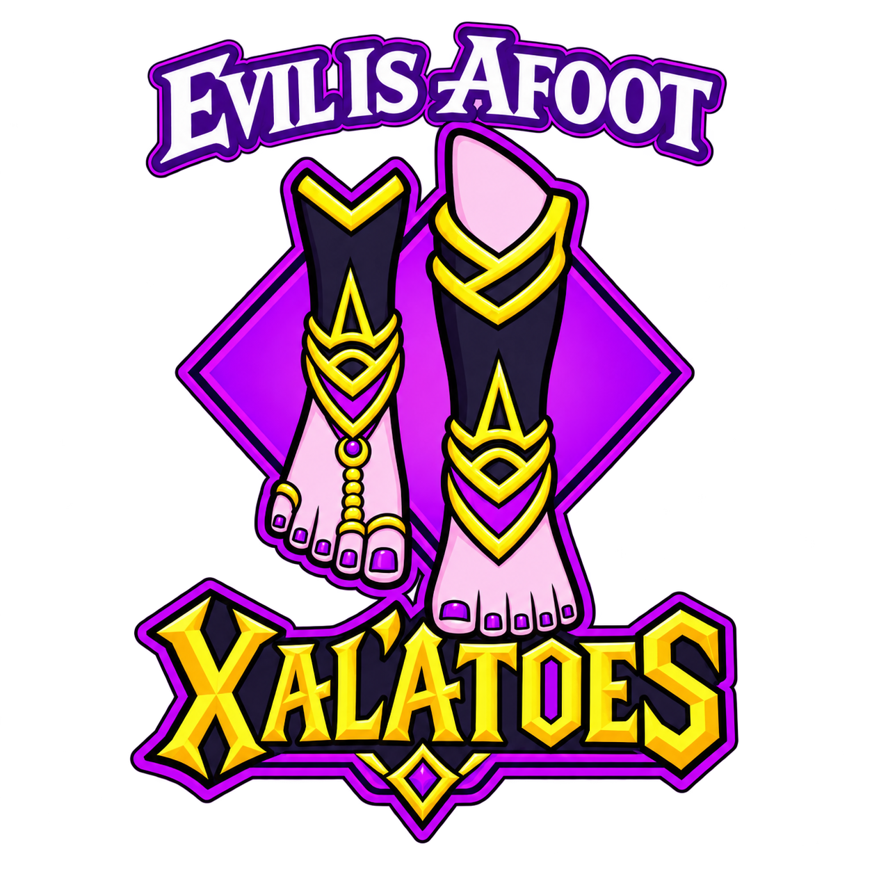 Evil is Afoot Xalatoes T-shirt | Fantasy Feet Character Graphic