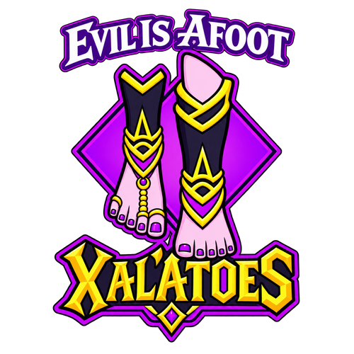 Evil is Afoot Xalatoes T-shirt | Fantasy Feet Character Graphic