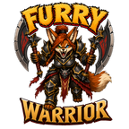 Furry Warrior artwork of an armored fox warrior wielding two axes.