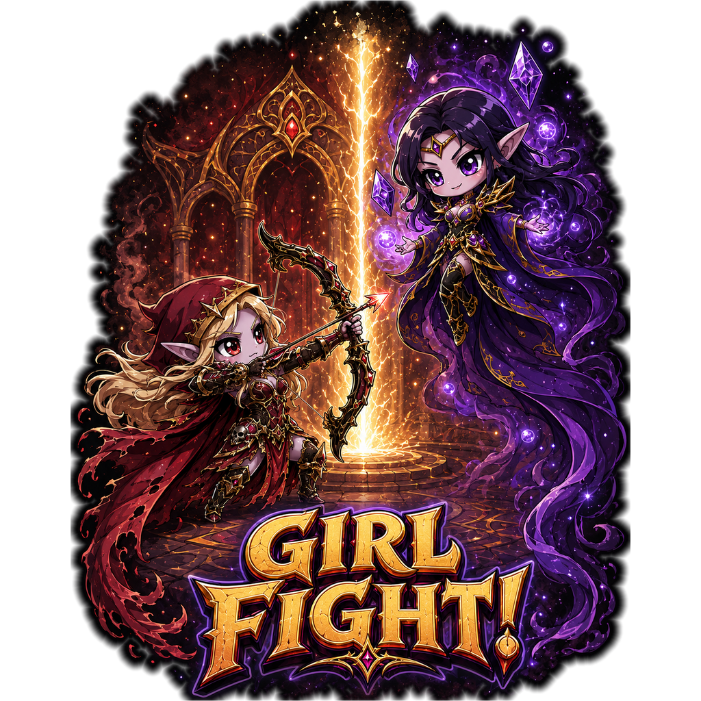 Girl Fight! T-shirt design artwork