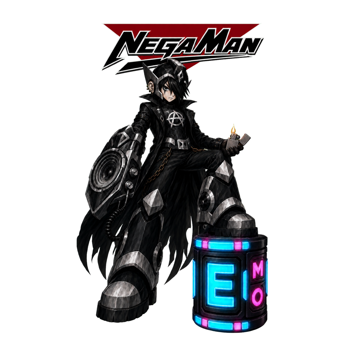 NegaMan T-shirt design artwork