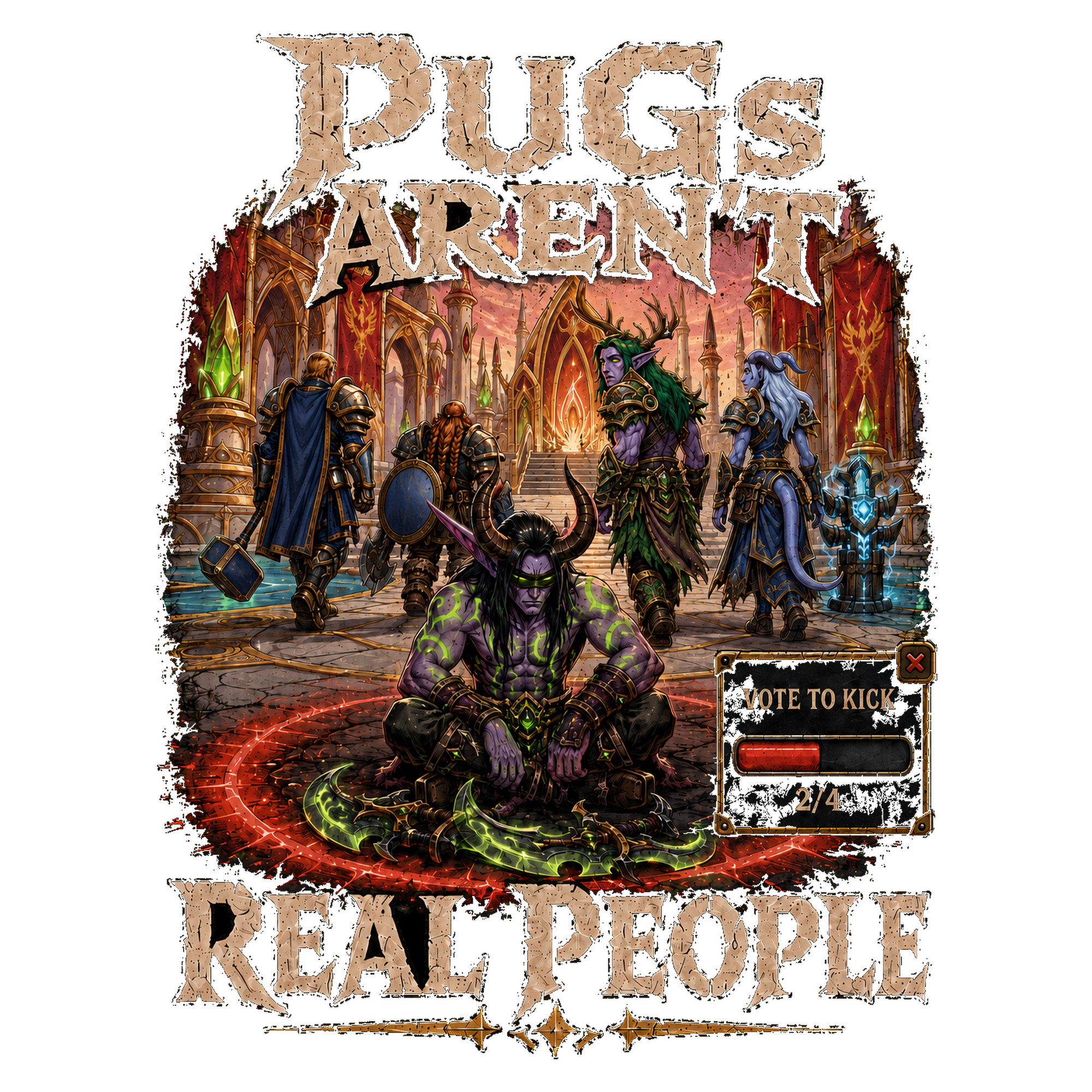 PUGs Aren’t Real People T-shirt design artwork