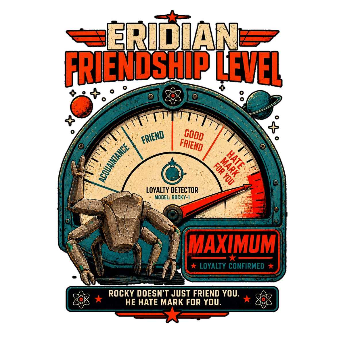 Eridian Friendship Level: Maximum T-shirt design artwork
