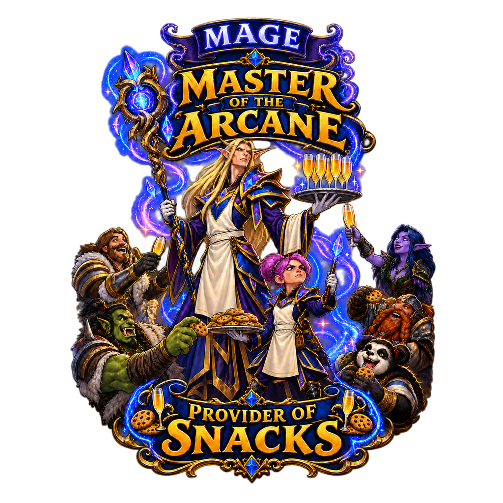 Master of the Arcane: Provider of Snacks Mage T-Shirt